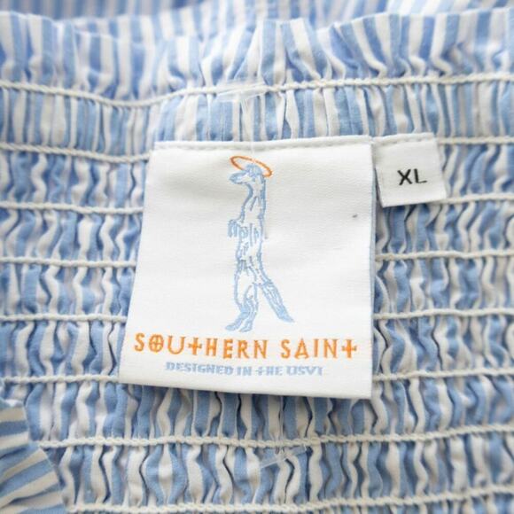 Southern Saint Ladies Seersucker Chambray Ruffle Skirt Size XL - Picture 5 of 8